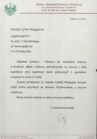 Podziękowania i Wyróżnienia