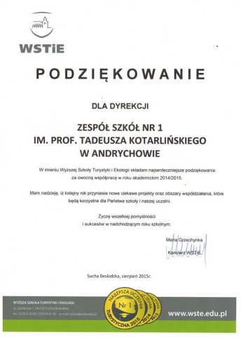 Podziękowania i Wyróżnienia
