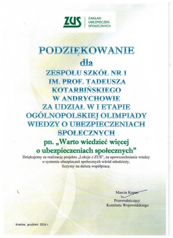 Podziękowania i wyróżnienia