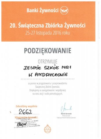 Podziękowania i wyróżnienia