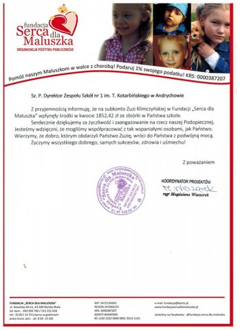 Podziękowania i wyróżnienia