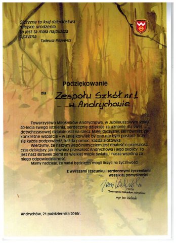 Podziękowania i wyróżnienia