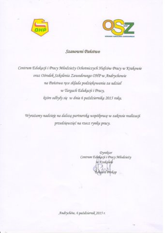 Podziękowania i Wyróżnienia